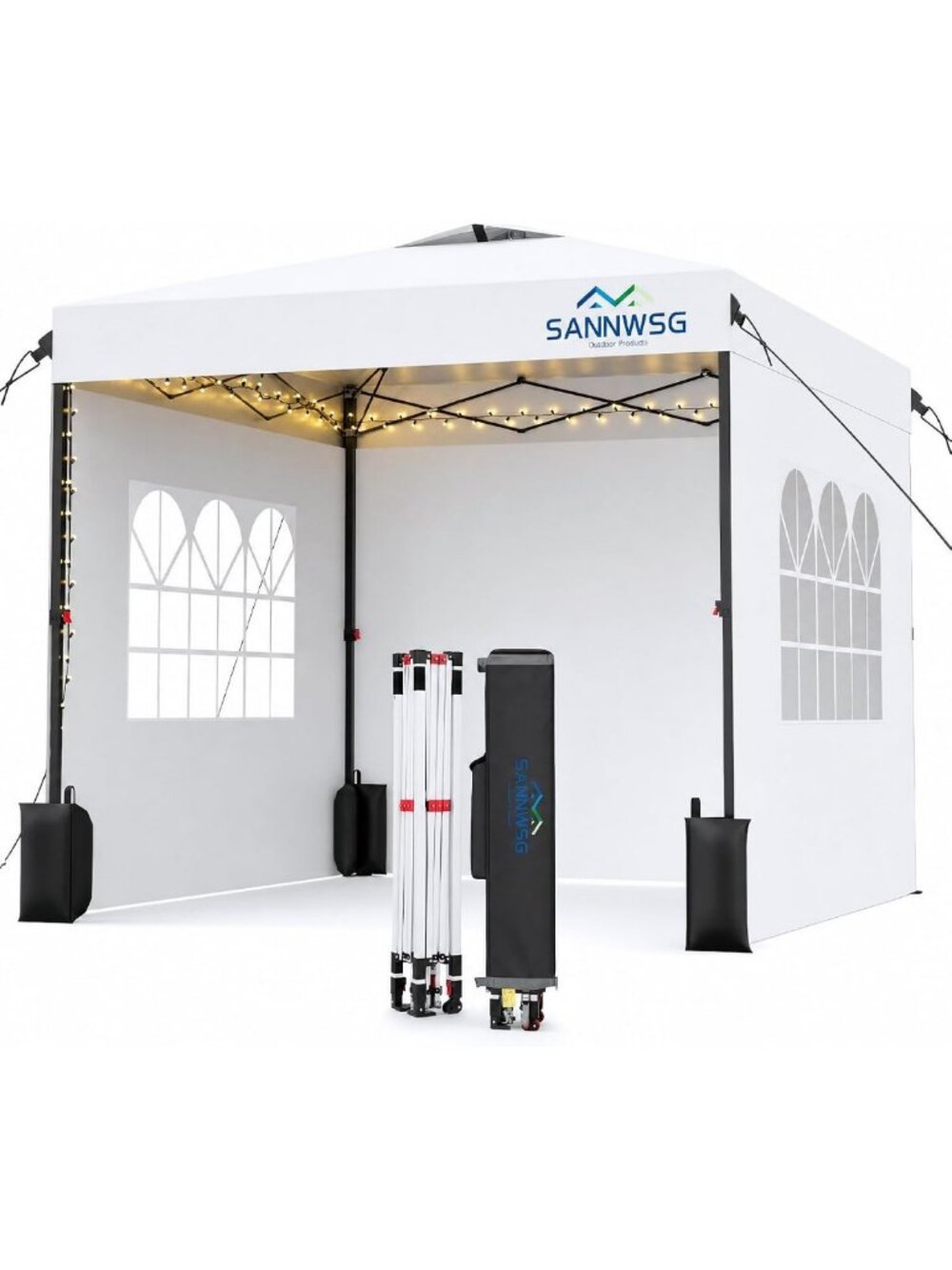 10x10 Easy Pop Up Canopy Tent with 3 Sidewalls - Heavy Duty Instant Shelter